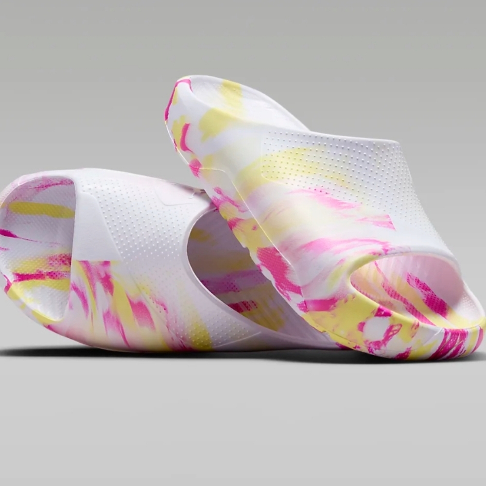 Jordan Post Slide Sandals- Laser Fuschia/Light Laser Orange/White